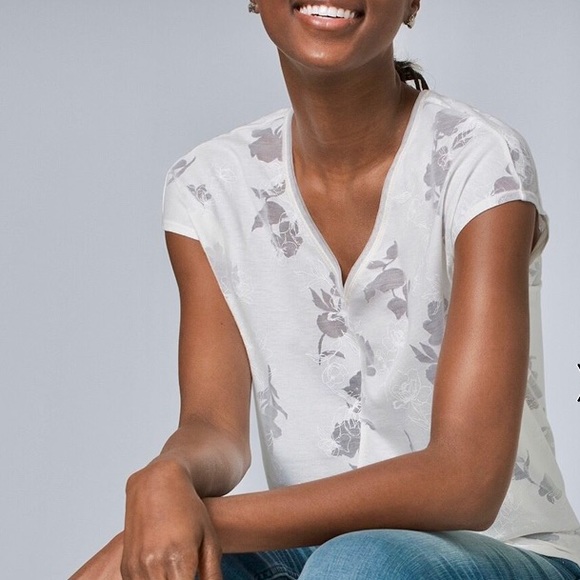 White House Black Market Tops - WHBM Burn Out Jetsetter Tee